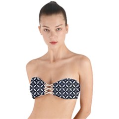 Abstract-black Twist Bandeau Bikini Top