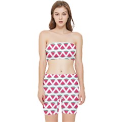 Illustration Watermelon Fruit Food Melon Stretch Shorts And Tube Top Set by Sapixe