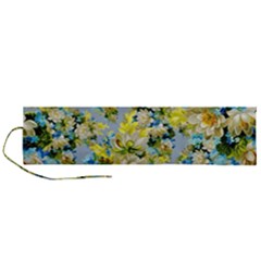 Background-flower White Roll Up Canvas Pencil Holder (l)