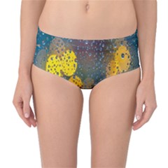 Bokeh Raindrops Window  Mid-waist Bikini Bottoms by artworkshop