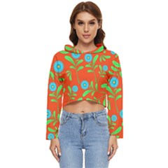 Background-texture-seamless-flowers Women s Lightweight Cropped Hoodie by Jancukart