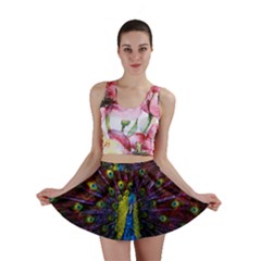 Beautiful Peacock Feather Mini Skirt