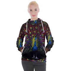 Beautiful Peacock Feather Women s Hooded Pullover by Jancukart