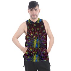 Beautiful Peacock Feather Men s Sleeveless Hoodie by Jancukart