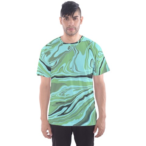 Waves Marbled Abstract Background Men s Sport Mesh Tee by Amaryn4rt