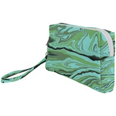 Waves Marbled Abstract Background Wristlet Pouch Bag (small)