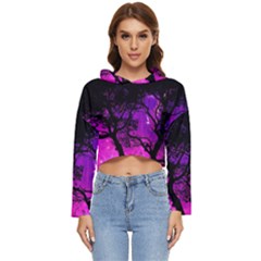 Tree Men Space Universe Surreal Women s Lightweight Cropped Hoodie by Amaryn4rt