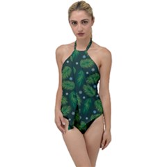 Leaves Snowflake Pattern Holiday Go With The Flow One Piece Swimsuit by Amaryn4rt