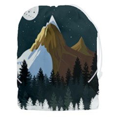 Mountains Forest Moon Stars View Drawstring Pouch (3xl) by Wegoenart