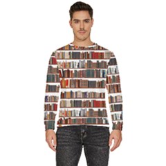Books Shelves Bookshelves Bookcase 634 Men s Fleece Sweatshirt by Wegoenart