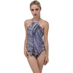 Art Illustration Abstract Background Watercolor Go With The Flow One Piece Swimsuit by Wegoenart