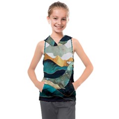 Ocean Whale Painting Sea Undersea Kids  Sleeveless Hoodie by Wegoenart