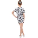 Black And White Leopard Print Jaguar Dots Kids  Mesh Tee and Shorts Set View2