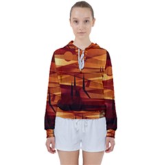 Illustration Golden Tuscany Brown Orange Women s Tie Up Sweat by Wegoenart