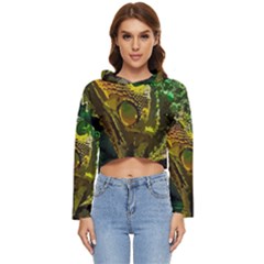 Chameleon Reptile Lizard Animal Women s Lightweight Cropped Hoodie