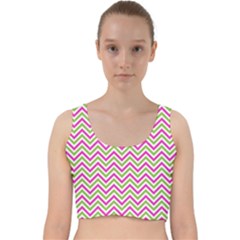 Mave,chevron,white,navi,purple Velvet Racer Back Crop Top by nateshop