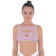Mave,chevron,white,navi,purple Bandaged Up Bikini Top