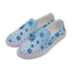 Illustration Virus Pattern Women s Canvas Slip Ons by Wegoenart