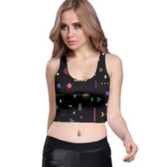 Illustration Geometric Art Colorful Shapes Racer Back Crop Top by Wegoenart