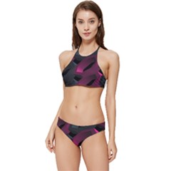 Illustration Hexagon Geometric Art Design Banded Triangle Bikini Set