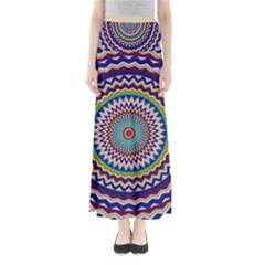 Illustration Kaleidoscope Geometric Circles Full Length Maxi Skirt