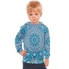 Mandala Blue Kids  Hooded Pullover by zappwaits