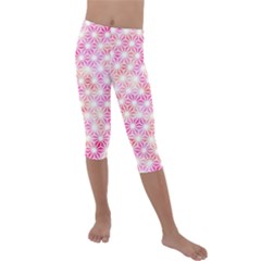 Traditional-patterns Kids  Lightweight Velour Capri Leggings 