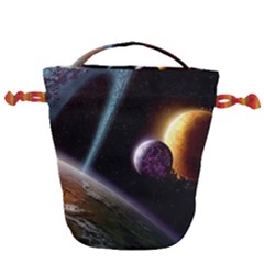 Planets In Space Drawstring Bucket Bag