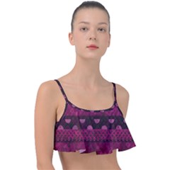 Illustration Background Pattern Texture Design Frill Bikini Top by danenraven