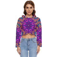 Mandala Fishes Women s Lightweight Cropped Hoodie by ConteMonfrey