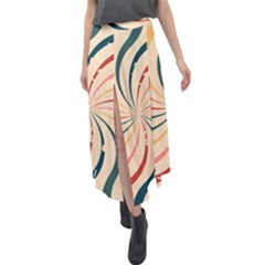Swirl Star Pattern Texture Old Velour Split Maxi Skirt by Ravend