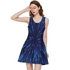 Particle Art Background Blue Inside Out Racerback Dress by Ravend