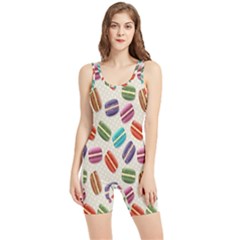 Macaron Macaroon Stylized Macaron Design Repetition Women s Wrestling Singlet by artworkshop