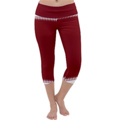 Christmas Red Graphic Capri Yoga Leggings by artworkshop