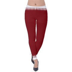 Christmas Red Graphic Velvet Leggings by artworkshop