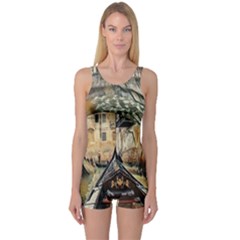 Art Venice Channel One Piece Boyleg Swimsuit by ConteMonfrey