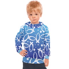 Blue Fish Water Aquarium Kids  Hooded Pullover