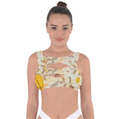 Leaf Leaves Flower Background Wallpaper Bandaged Up Bikini Top