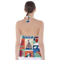 Toy Transport Cartoon Seamless-pattern-with-airplane-aerostat-sail Yacht Vector Illustration Babydoll Tankini Top View2