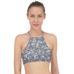 Weird Cute Fantasy Monsters Motif Pattern Racer Front Bikini Top by dflcprintsclothing