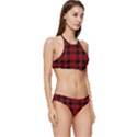 Red and black Plaids Banded Triangle Bikini Set View3
