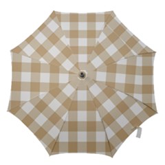 Clean Brown And White Plaids Hook Handle Umbrellas (medium) by ConteMonfrey