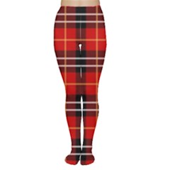 Black, White And Red Classic Plaids Tights by ConteMonfrey