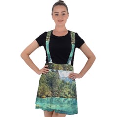 Blausee Naturpark - Switzerland Velvet Suspender Skater Skirt by ConteMonfrey