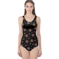 Mandala Drawing Artistic Model One Piece Swimsuit by Wegoenart