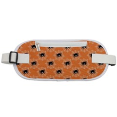 Halloween Black Orange Spiders Rounded Waist Pouch by ConteMonfrey