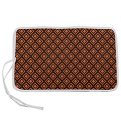Halloween Palette Plaids Orange, Black Geometric  Pen Storage Case (m) by ConteMonfrey