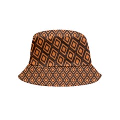 Halloween Palette Plaids Orange, Black Geometric  Inside Out Bucket Hat (kids) by ConteMonfrey