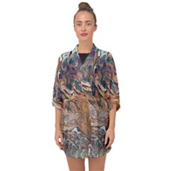 Abstract Ammonite I Half Sleeve Chiffon Kimono by kaleidomarblingart