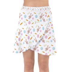 Easter Bunny Pattern Hare Wrap Front Skirt by Ravend